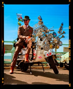 Deaks Vespa, Brighton - Mod Portrait Color Photography Print