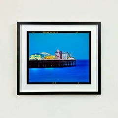 Palace Pier Funfair, Brighton - Blue Seascape Architecture Photography Framed