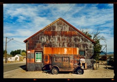 Model T & Garage, California - Small Framed American Road Trip Photograph