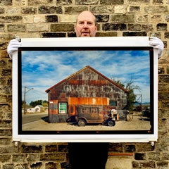 Model T & Garage, California - Small Framed American Road Trip Photograph
