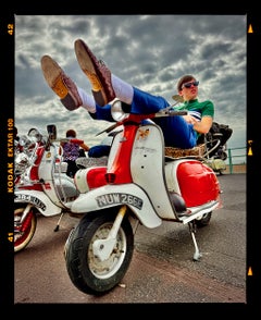 Owen, Lambretta LI 150, Brighton - Small Framed Portrait Photography Color Print