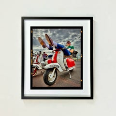 Owen, Lambretta LI 150, Brighton - Small Framed Portrait Photography Color Print