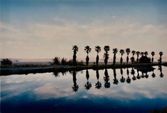 Zzyzx Resort Pool, Soda Dry Lake, Kalifornien – amerikanische Landschaft in Farbe Foto