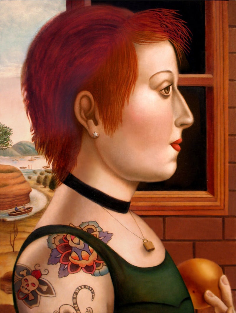 Amy Hill Portrait Painting - Woman with Tattoos