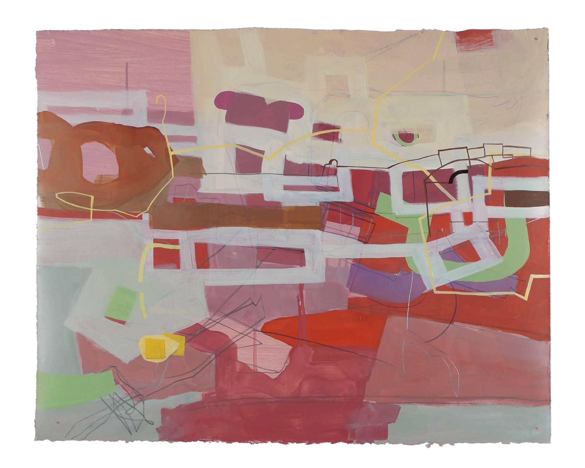 Mark Masyga Abstract Painting - Scalamandre (Red Abstract)