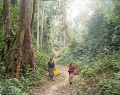 Pygmy Women on the Way to Fish in the River, Northern Gabon