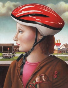 Woman in Bike Helmet