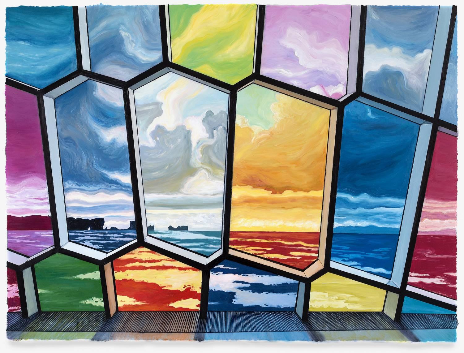 Julia Whitney Barnes Interior Painting – Bricks and Stones May Break (Iceland/Rainbow Windows)
