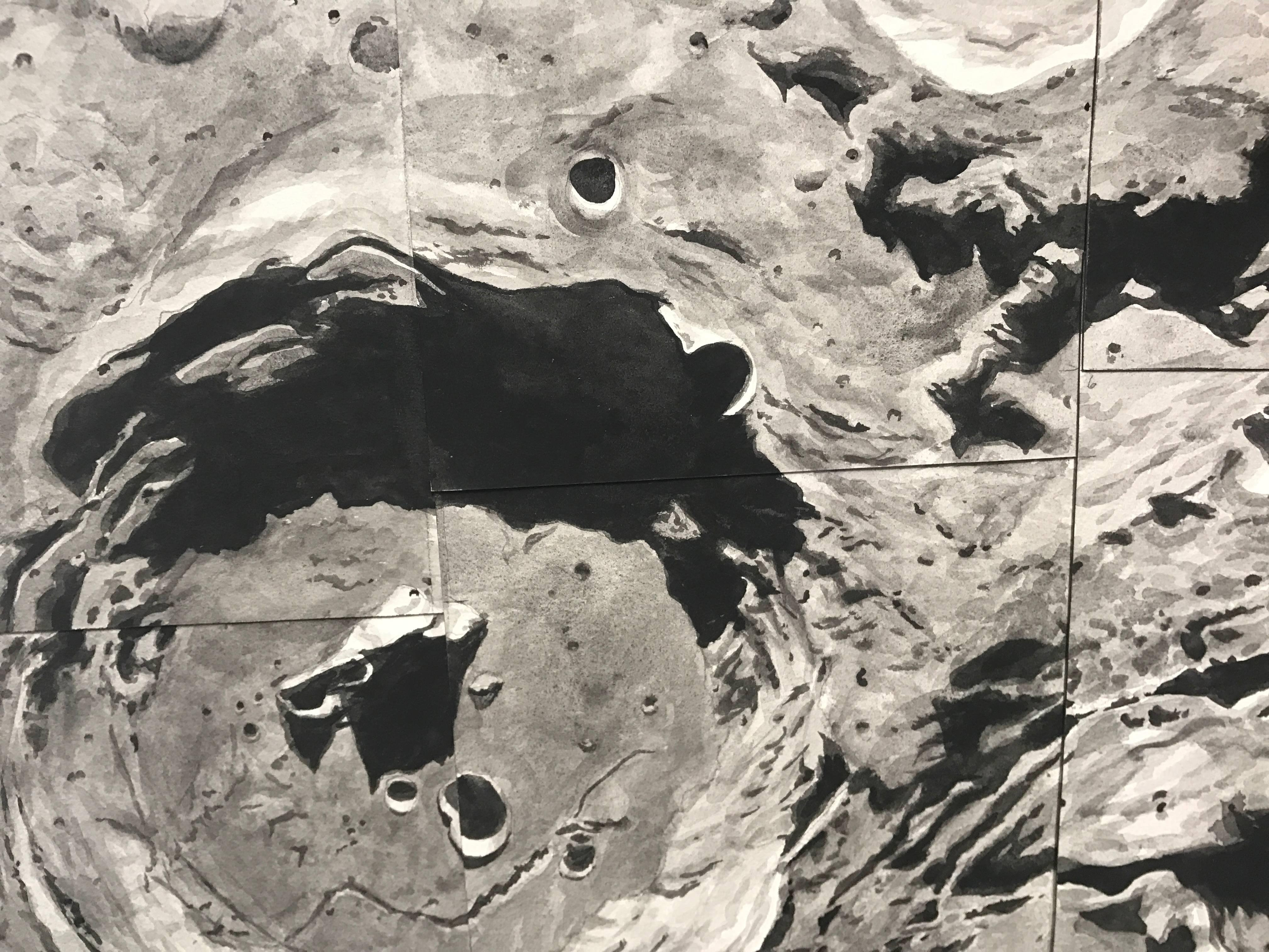 Lunar Crater Chain - Contemporary Painting by Thomas Broadbent