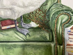"Nesting Swan" Contemporary Surrealist, Large scale Watercolor painting