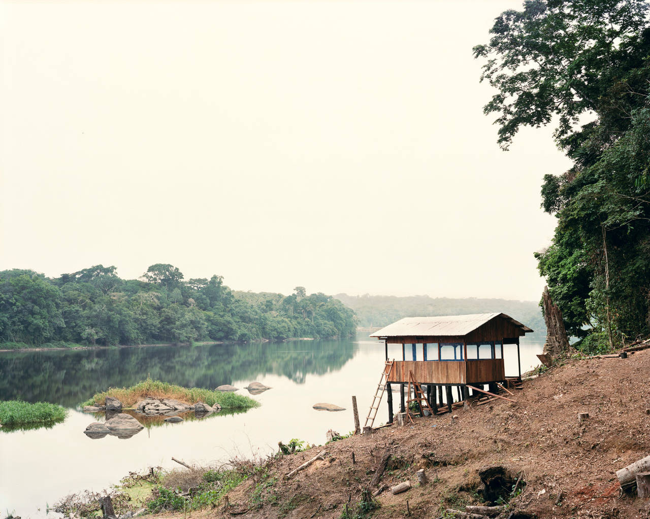 Sasha Bezzubov Color Photograph - Park Ranger Hut, Ivindo National Park