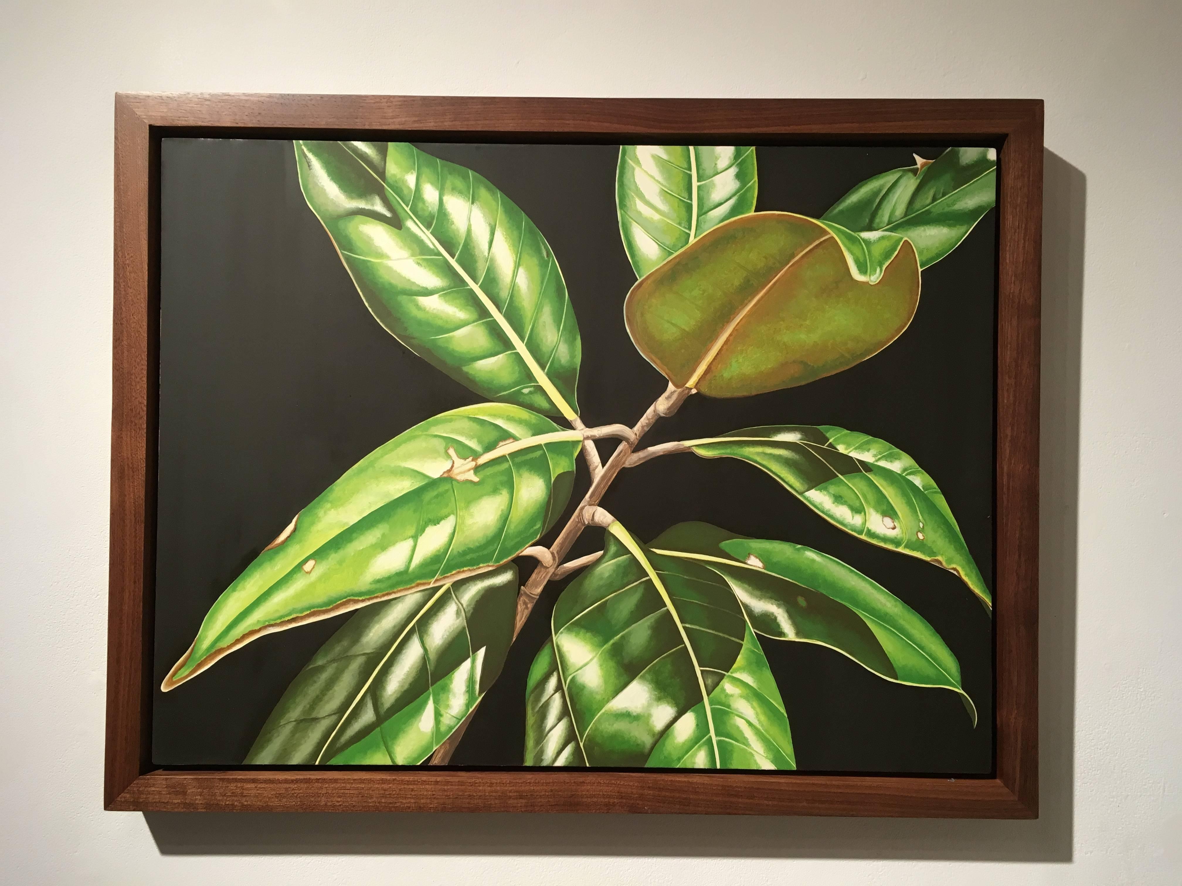 Magnolia Leaves - Painting by Emily Roz