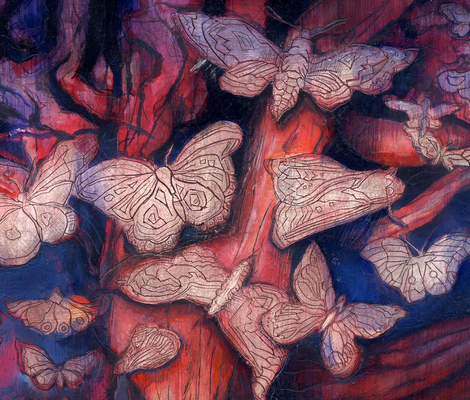 Night Moths - Painting by Sarah Olson