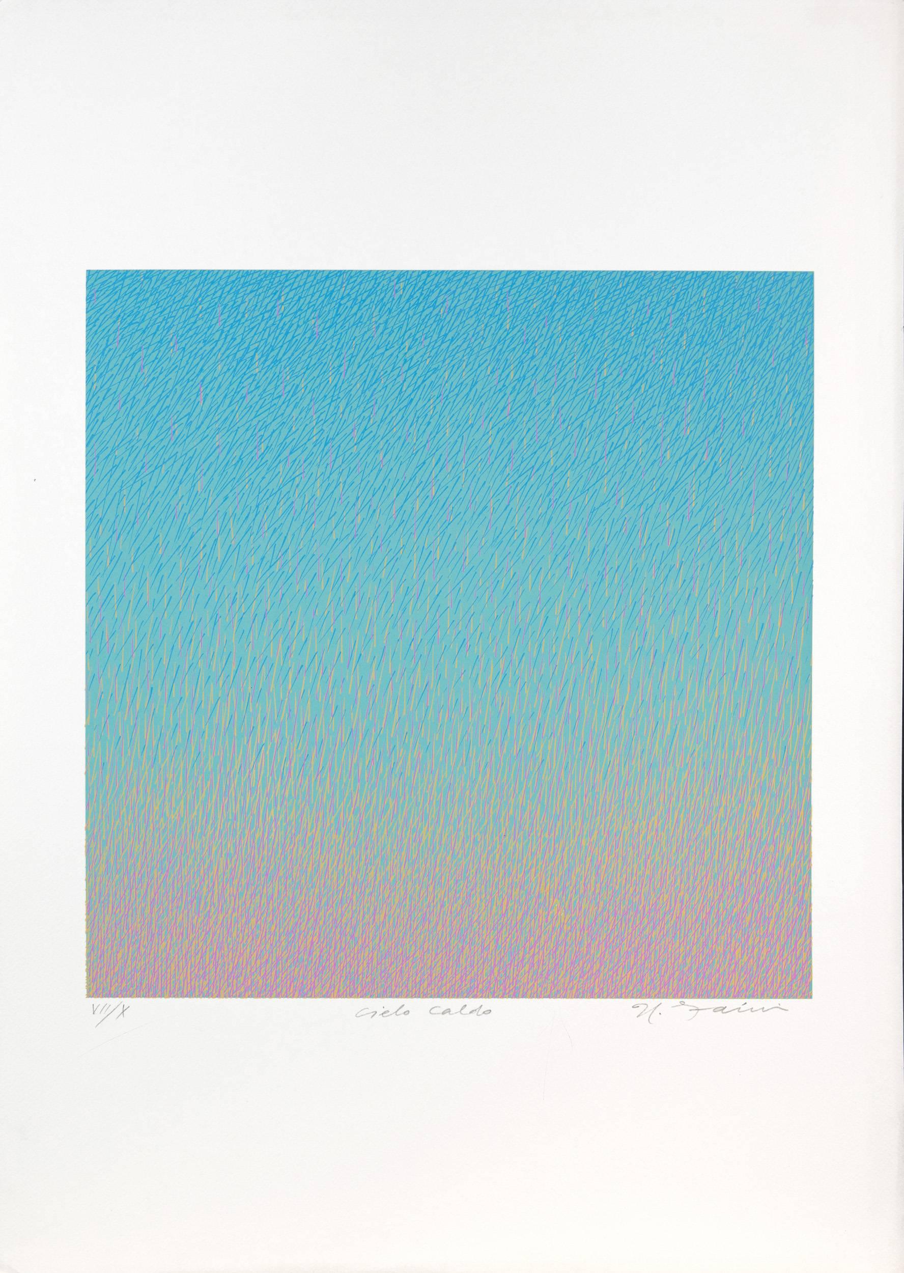 Umberto Faini Abstract Print - Cielo Clado, III/ X, Silk-Screen Print