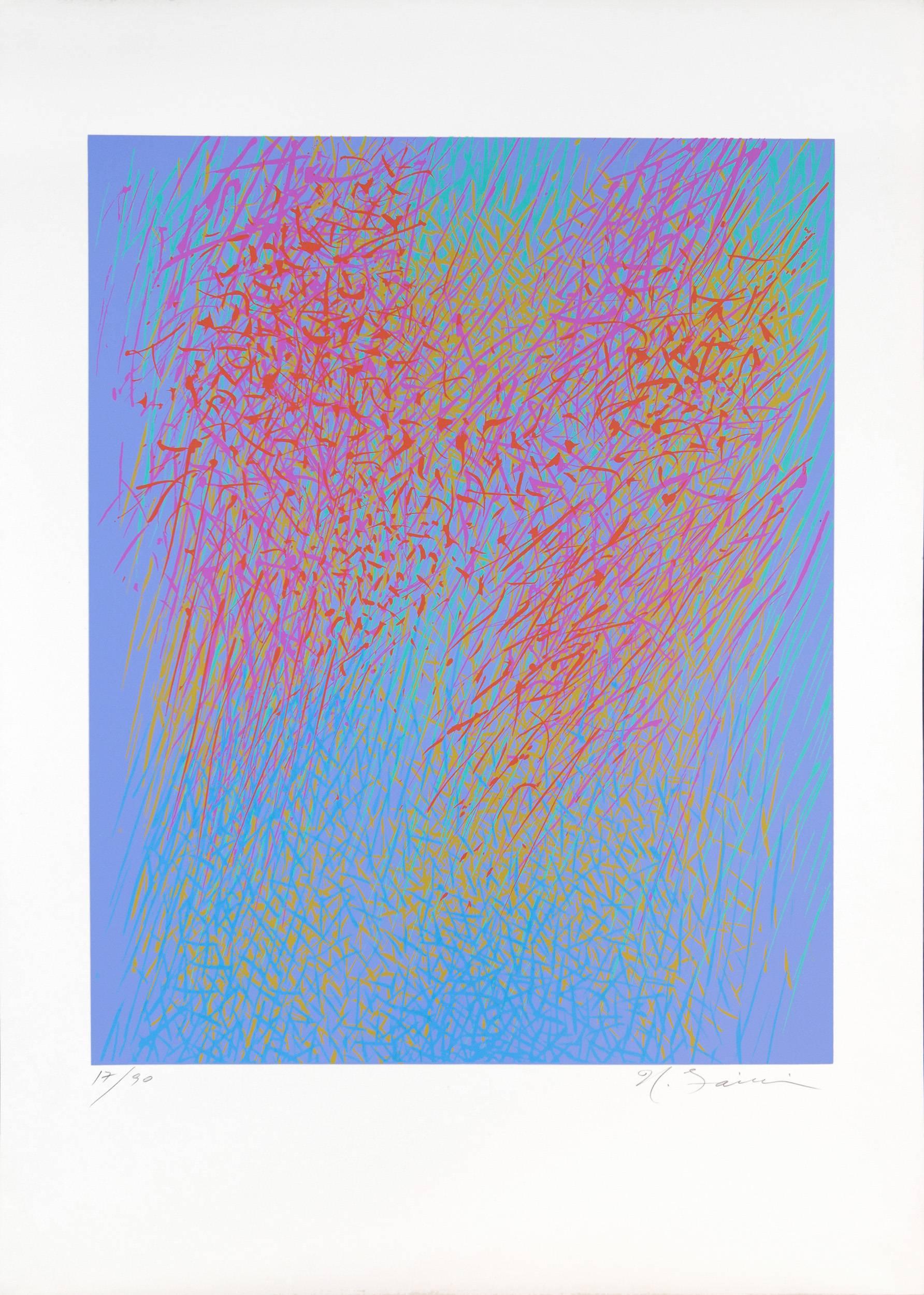 Umberto Faini Abstract Print - Aria Vivace, 17/90, Silk-Screen Print