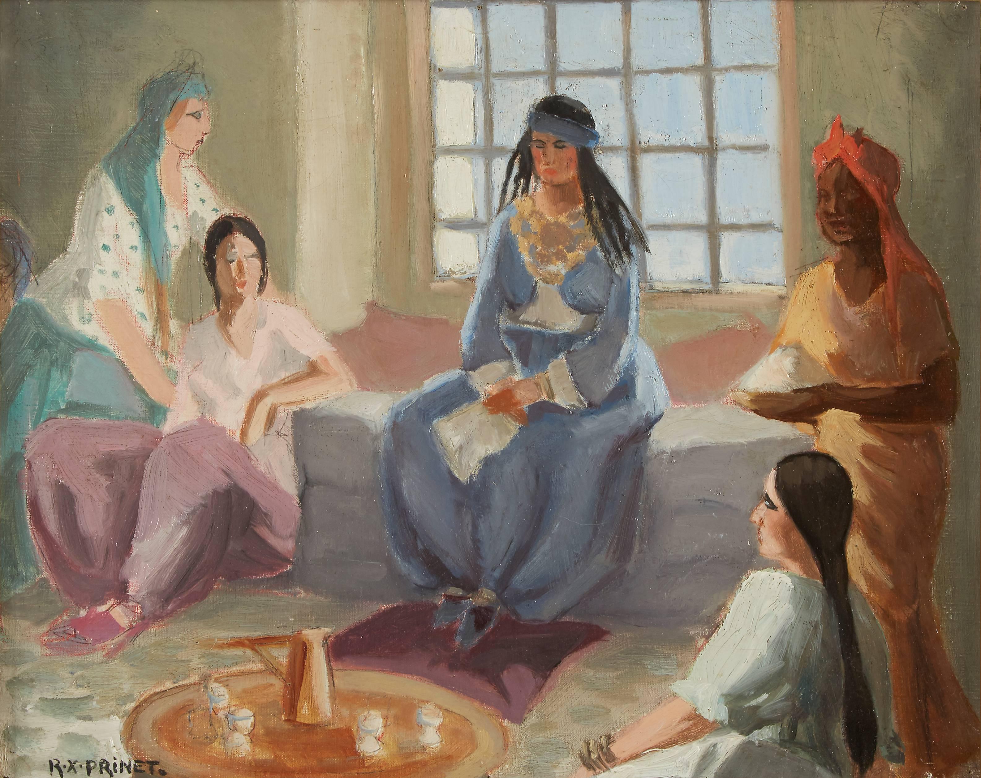Women in Interior Having Coffee