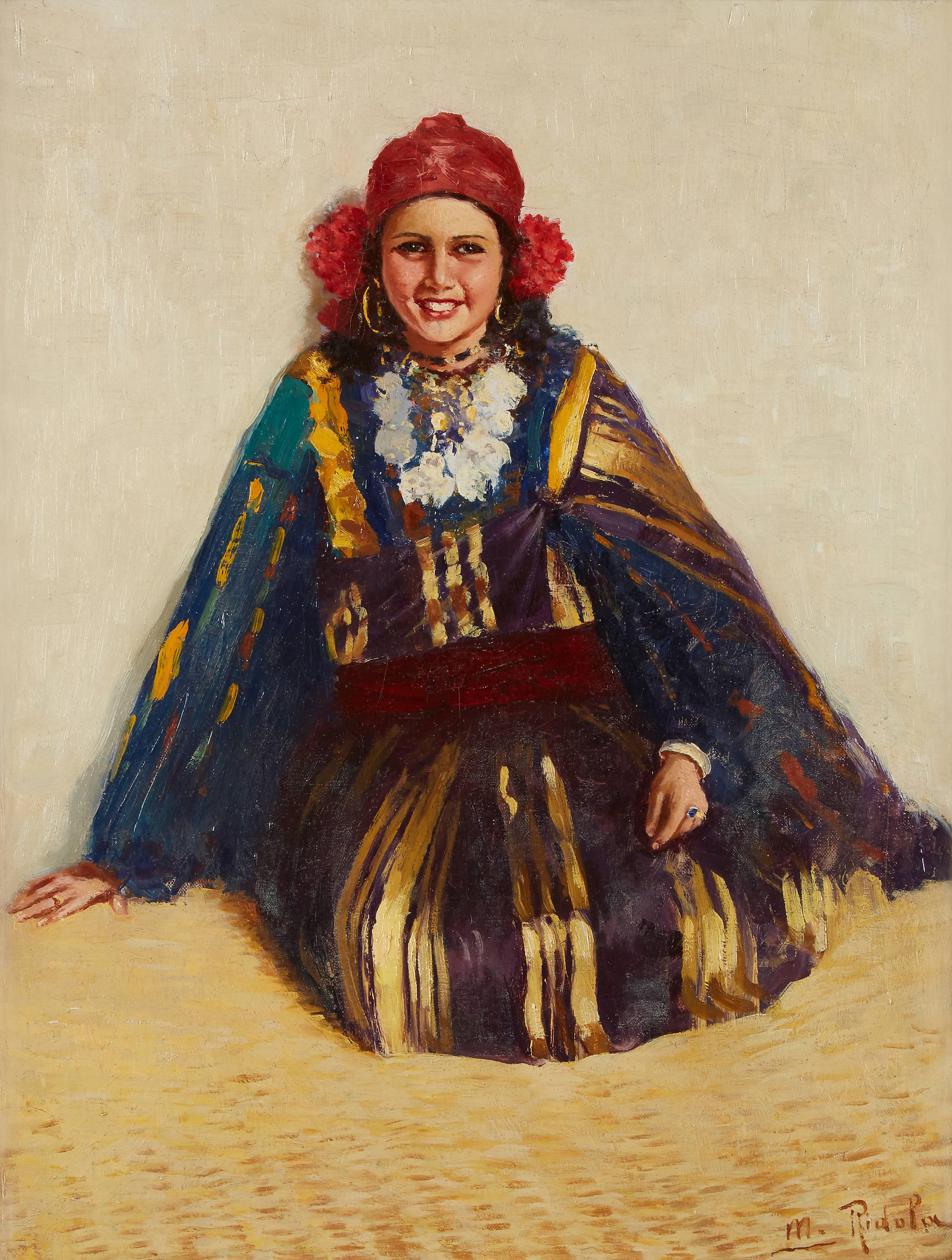 Mario Ridola Portrait Painting - Bedouin with Peonies