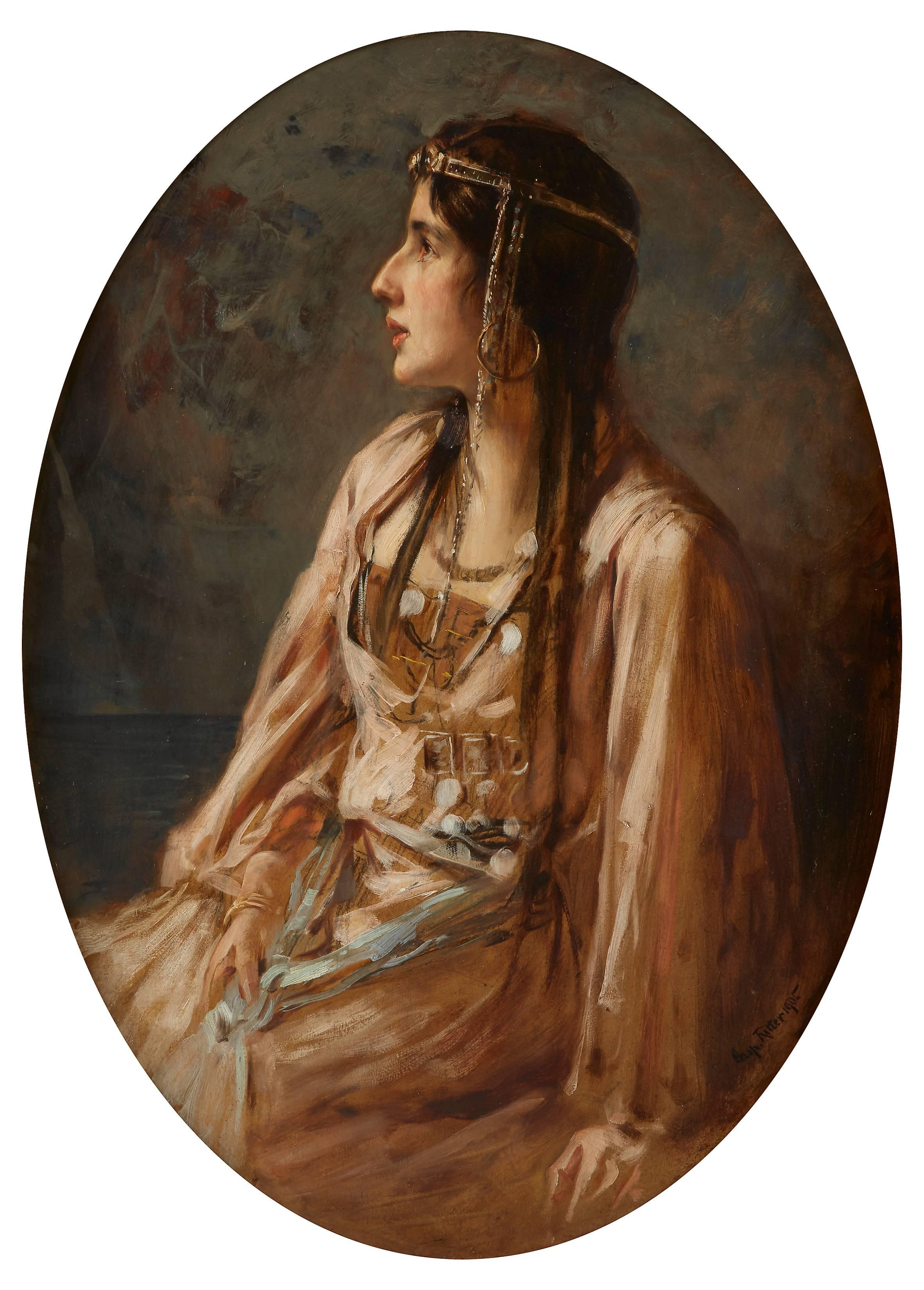 Caspar Ritter Portrait Painting - An Arabian Beauty