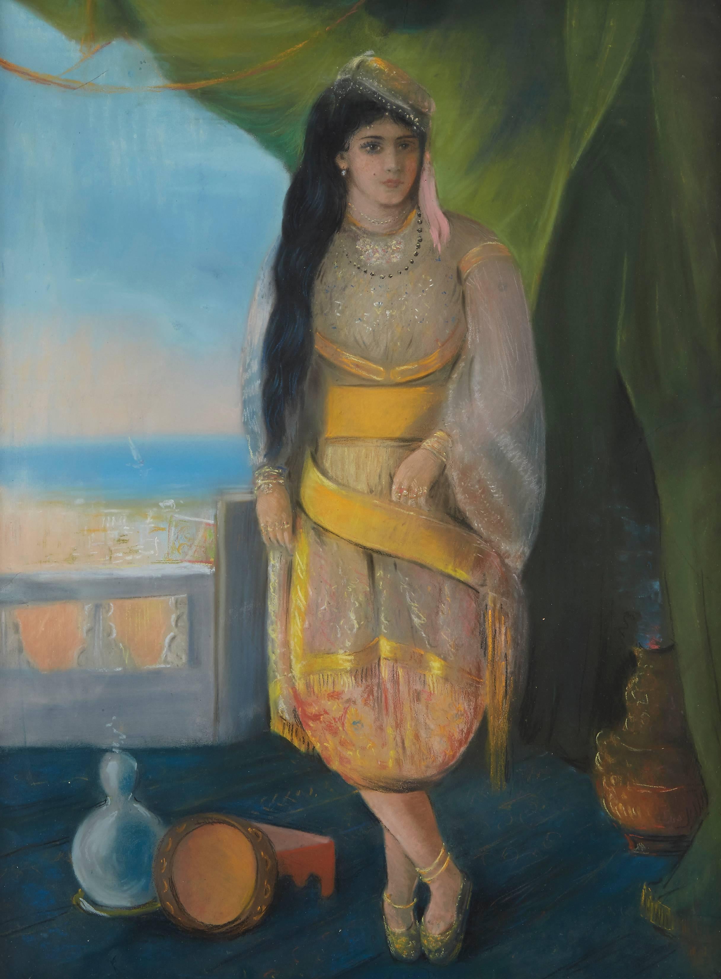 Unknown Portrait Painting - Odalisque in a Landscape