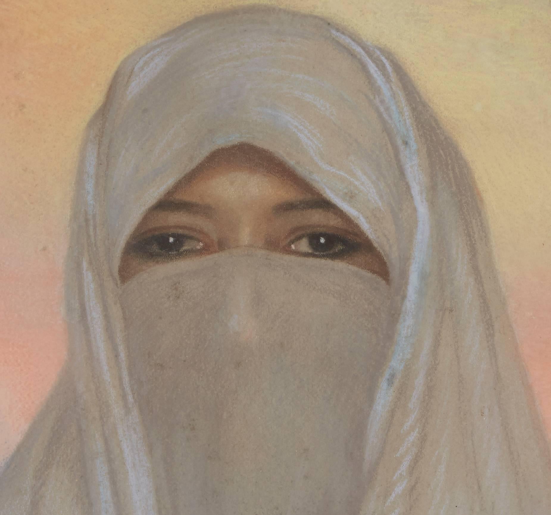 Veiled Woman - Painting by Francisco Gras