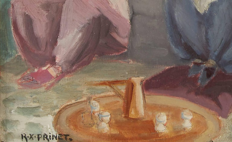 Women in Interior Having Coffee - Academic Painting by René Francois Xavier Prinet