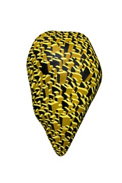 Life City “Jewelry I-2” Yellow wall sculpture oil painted on Paulownia wood