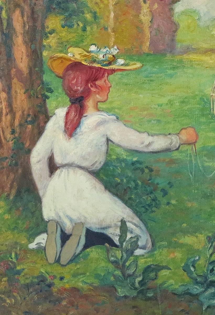 Le Piège à Oiseaux - Post-Impressionist Painting by Georges D'Espagnat