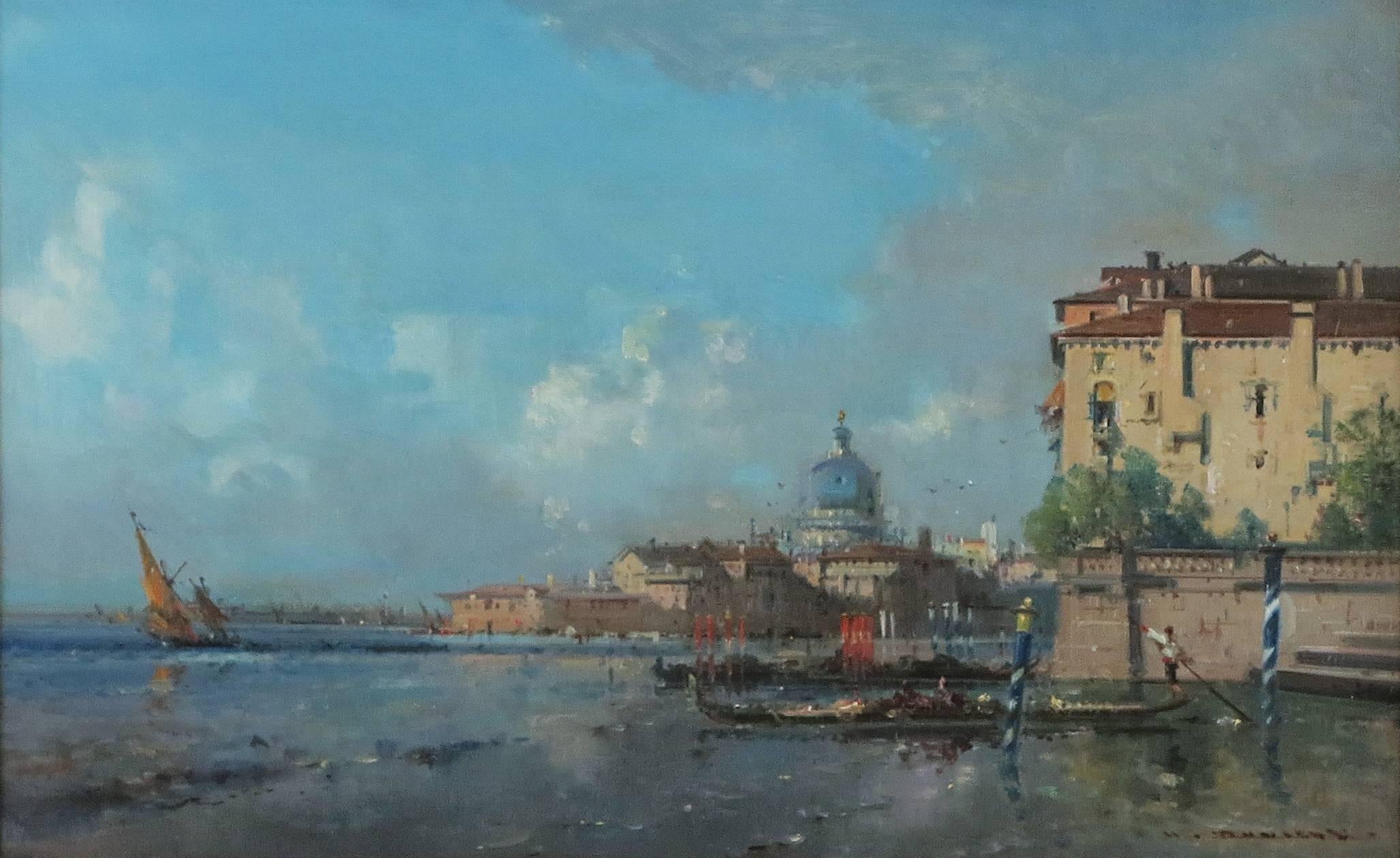 Vue de Venise - Painting de Henri Duvieux