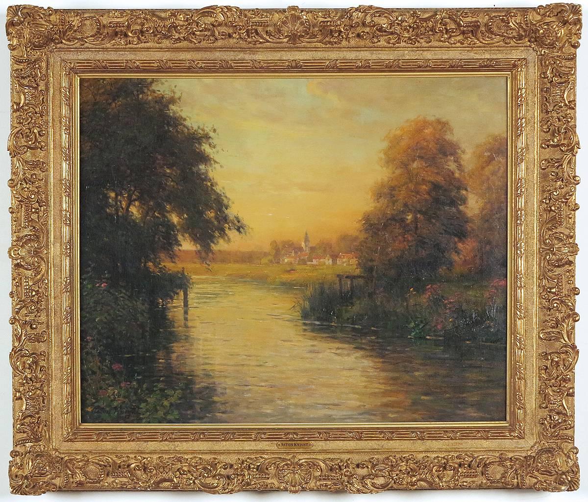 Twilight along the River Bend  - Painting by Louis Aston Knight