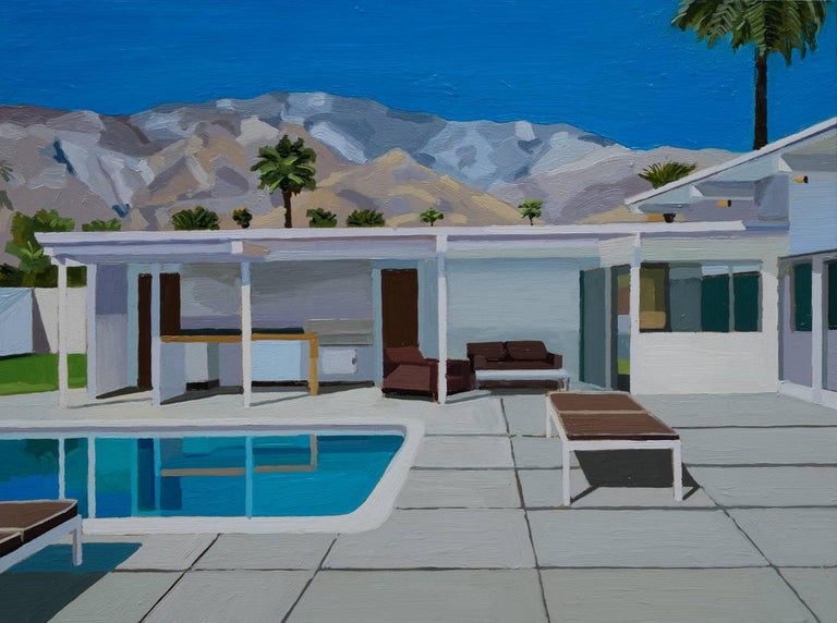 Andy Burgess PALM SPRINGS, UNDER THE MOUNTAINS, Painting For Sale at 1stdibs