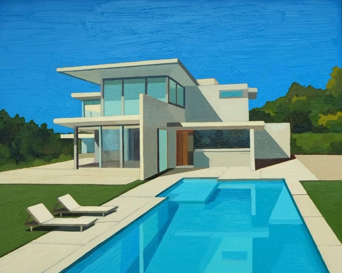 ULTRA MODERN HOUSE - Painting by Andy Burgess