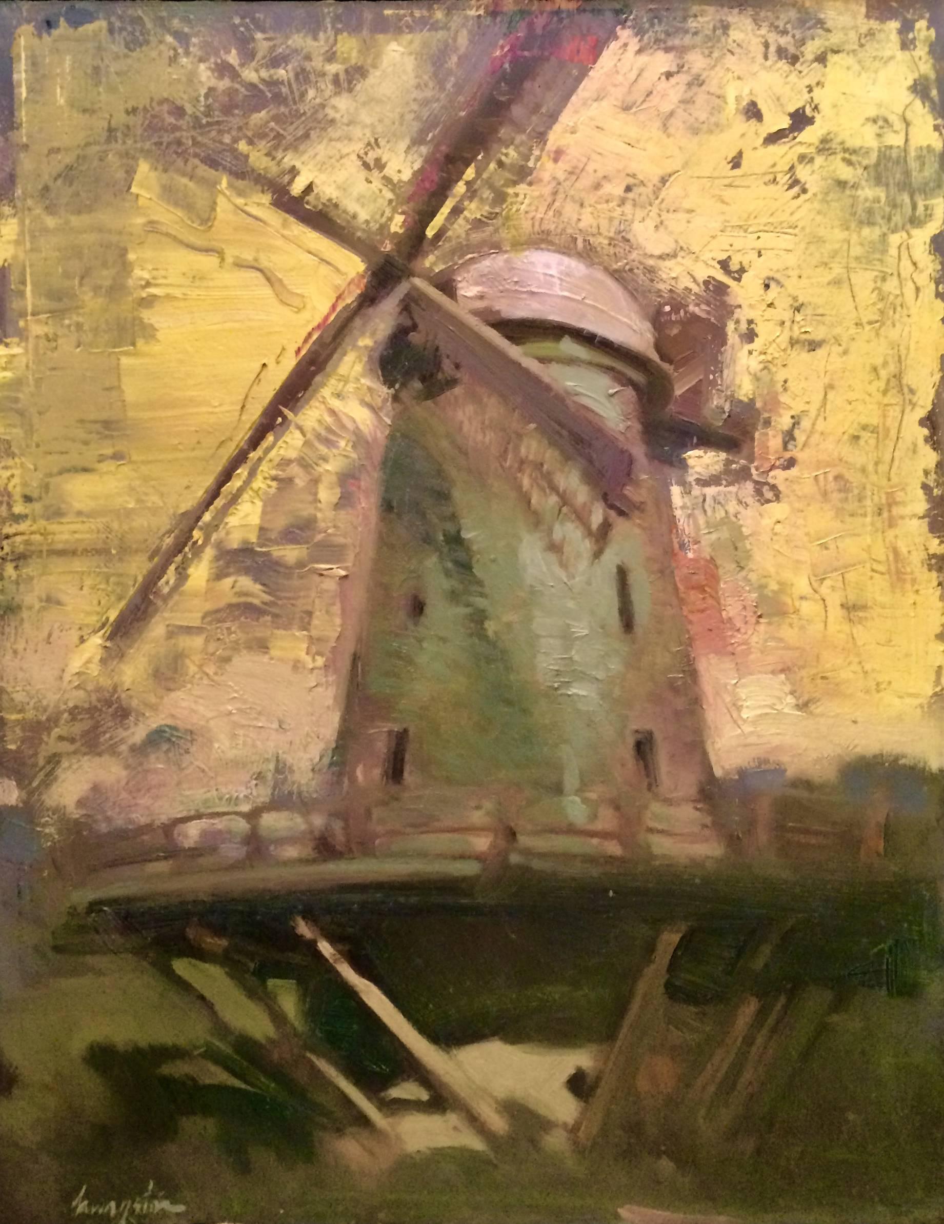 WINDMILL AT GOLDEN GATE - Painting by Francis Livingston