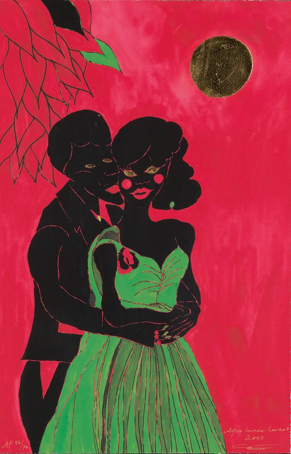 Chris Ofili Figurative Print - Afro Lunar Lovers
