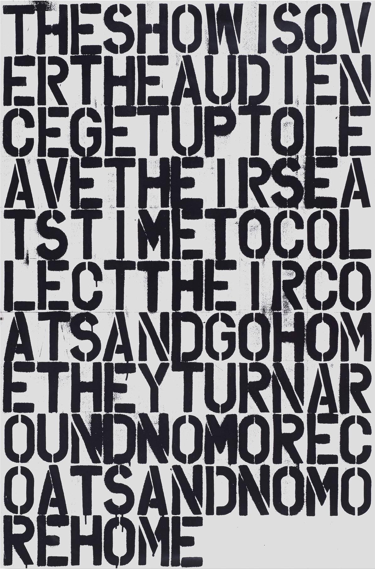 Christopher Wool Abstract Print - Untitled (The Show is Over...)