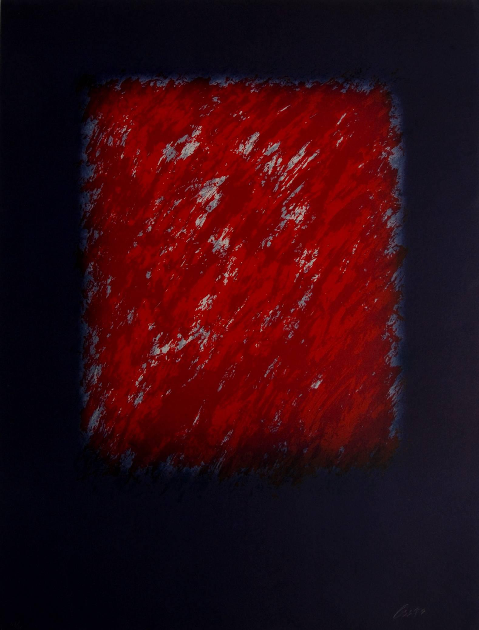 Eric Orr Abstract Print - Red Bacelona Series