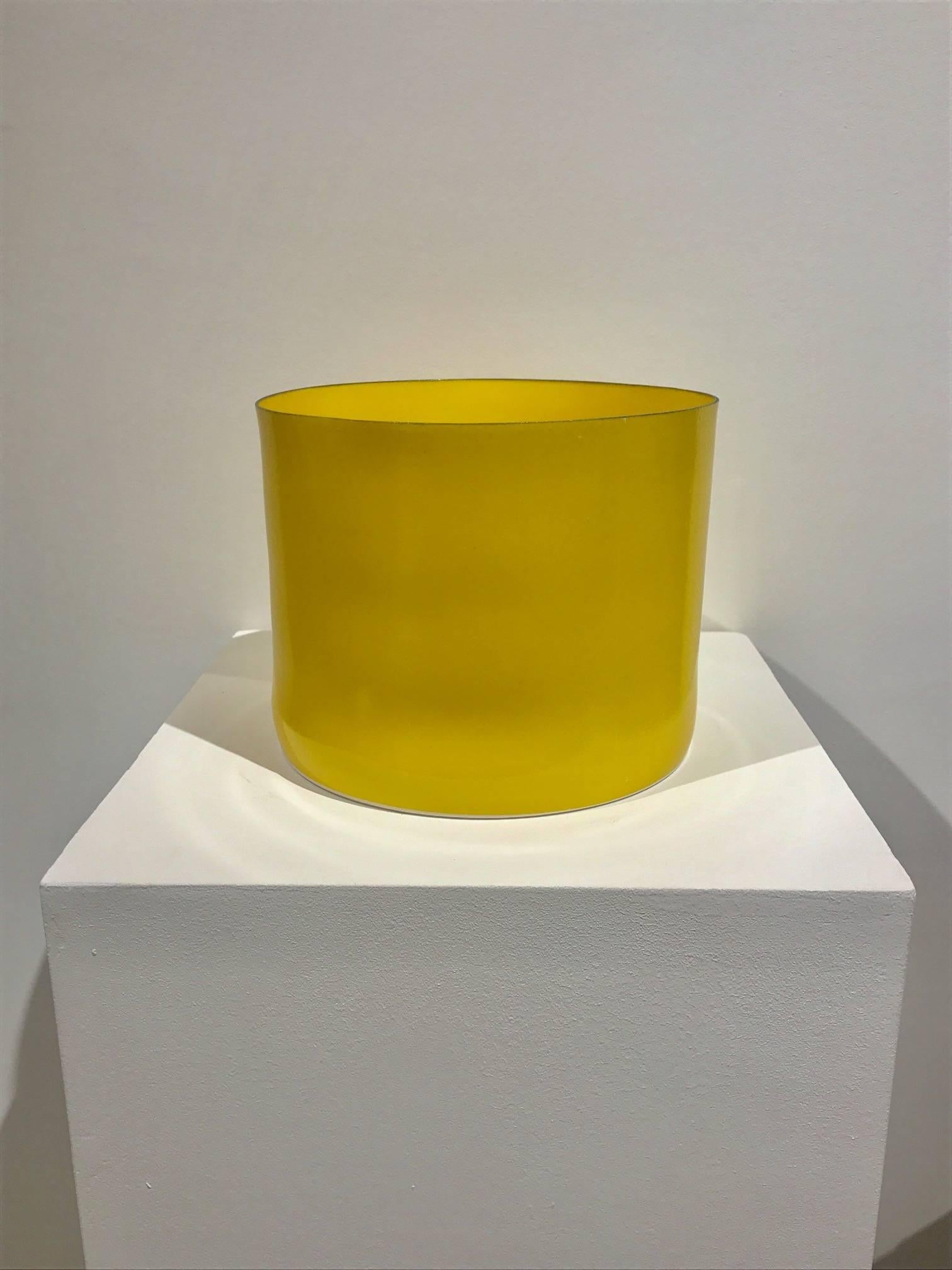 Yellow porcelain vessel by Danish ceramicist Bodil Manz 2
