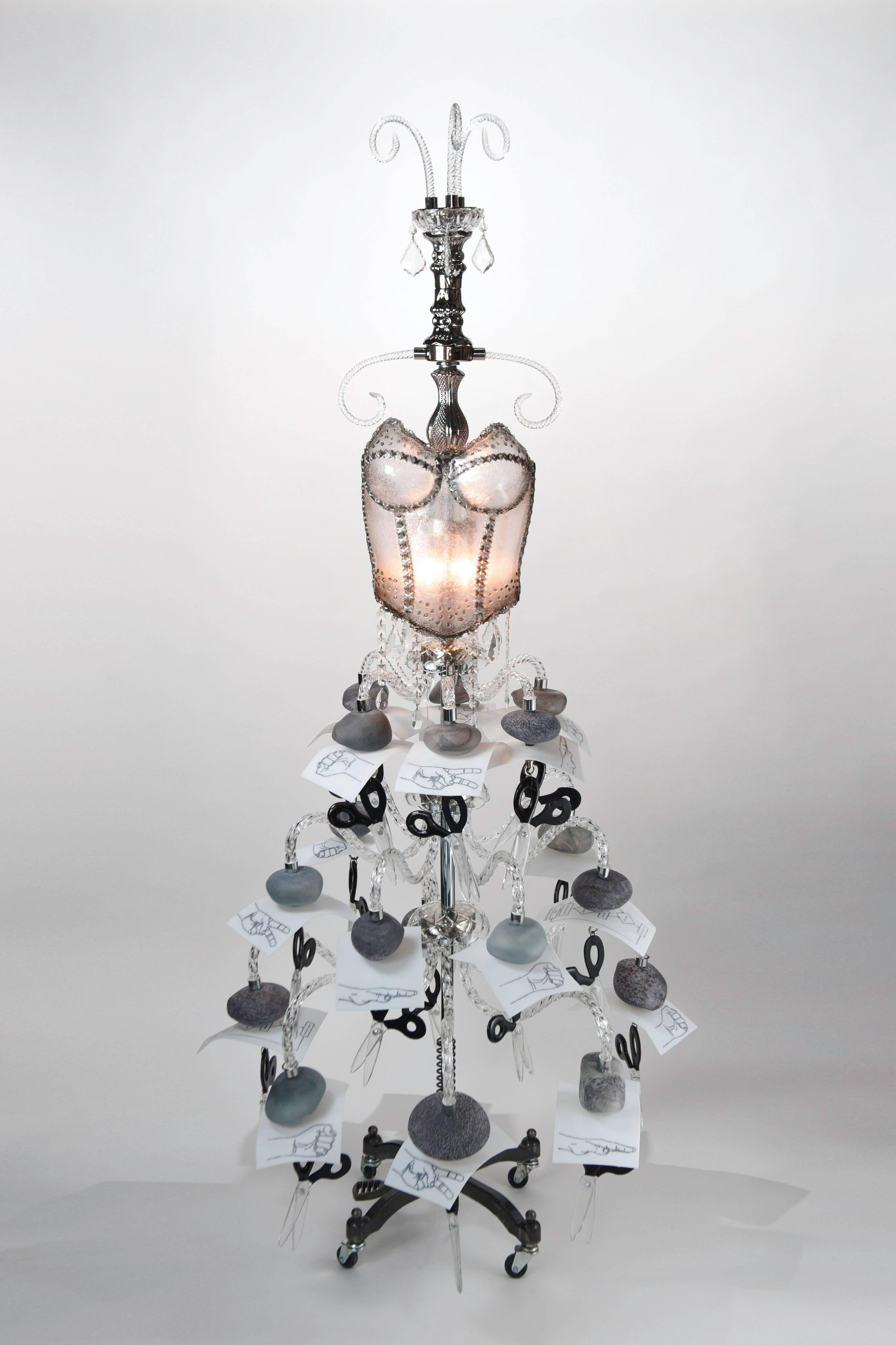 Susan Taylor Glasgow Figurative Sculpture - Rock, Paper, Sissors