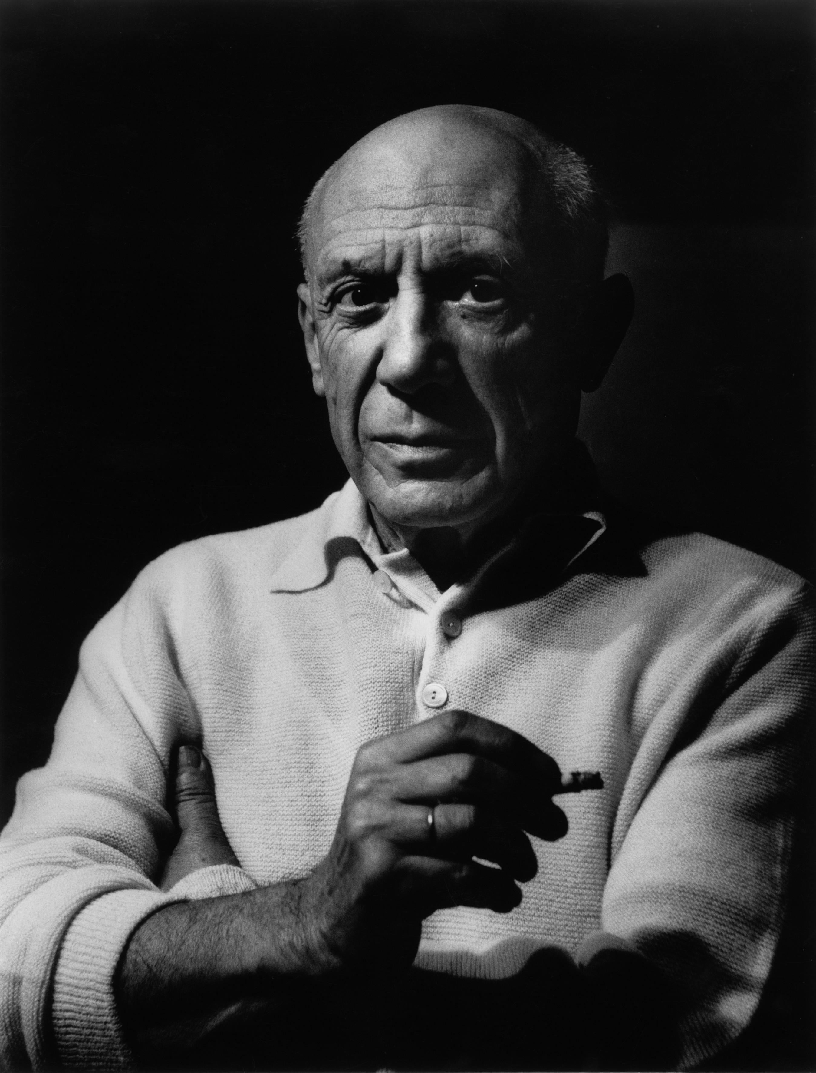 Lucien Clergue Portrait Photograph - Picasso à la cigarette, La Californie, Cannes 1956