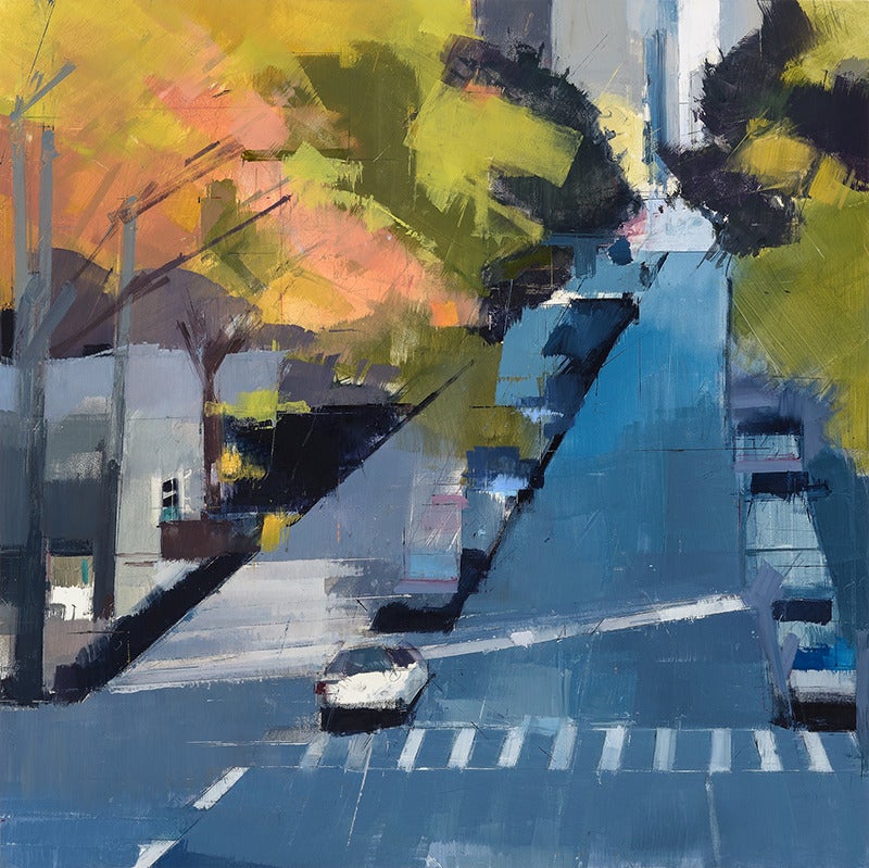 Lisa Breslow Landscape Painting - Blue Street