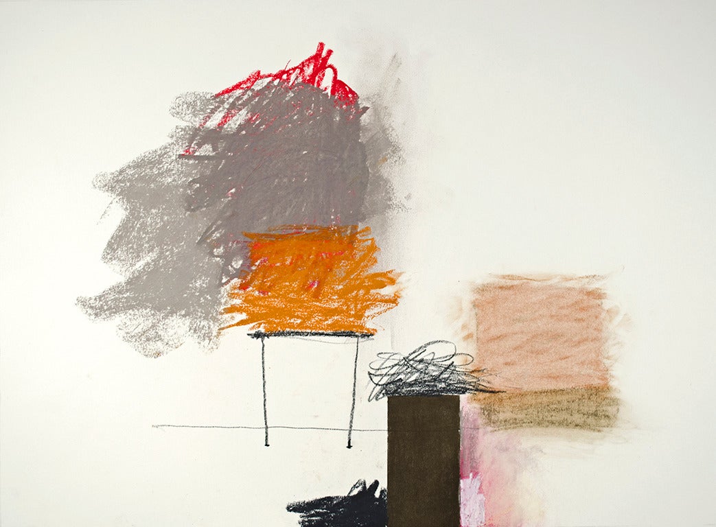 Pastel à l'huile abstrait sur papier « 3-Dec-11 » de Rocio Rodriguez