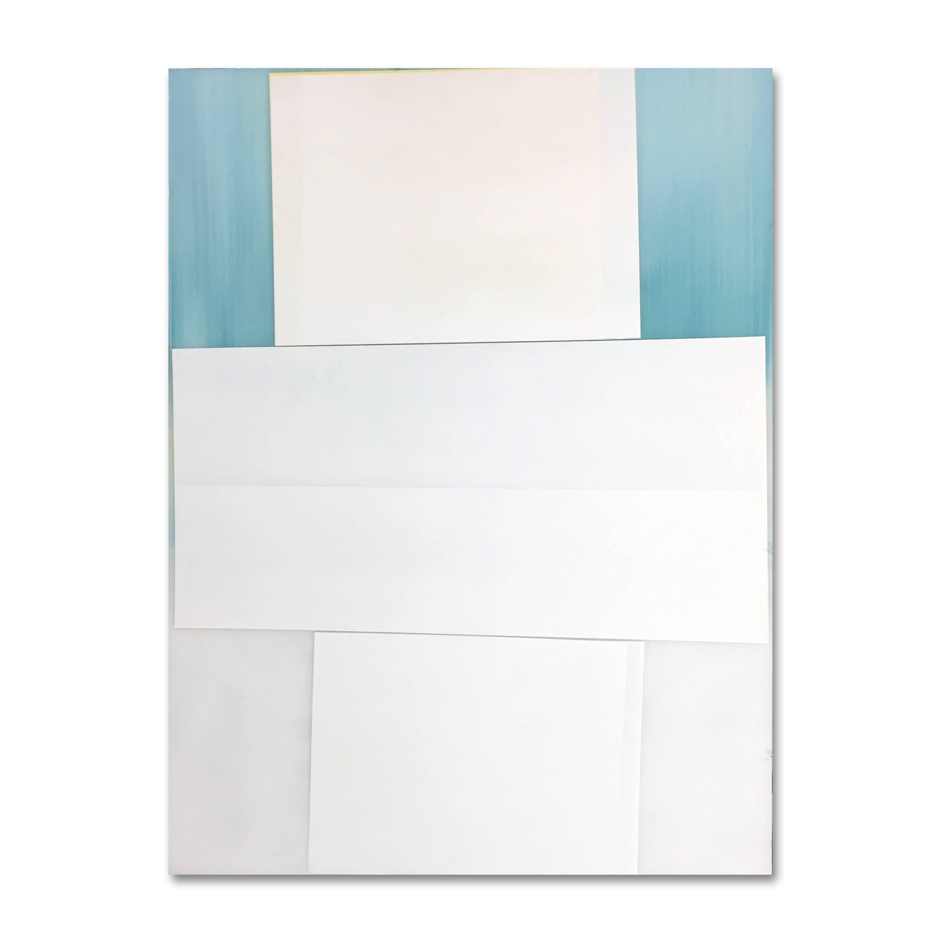 Jeffrey Cortland Jones
Switch (Backside Smith), 2016
enamel on acrylic panel
48 x 36 in.

This original enamel painting on acrylic panel by Jeffrey Cortland-Jones represents is signature minimalist style, with layered rectangular shapes in shades of