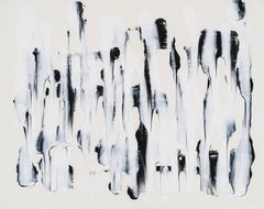 Gudrun Mertes-Frady "Moves in Black and White 10" Abstract Mixed Media Painting