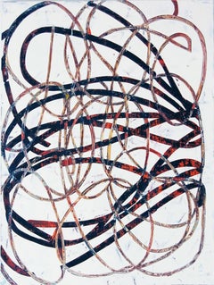 Mary Didoardo "Ribbon" -- Abstract Oil Painting on Wood Panel