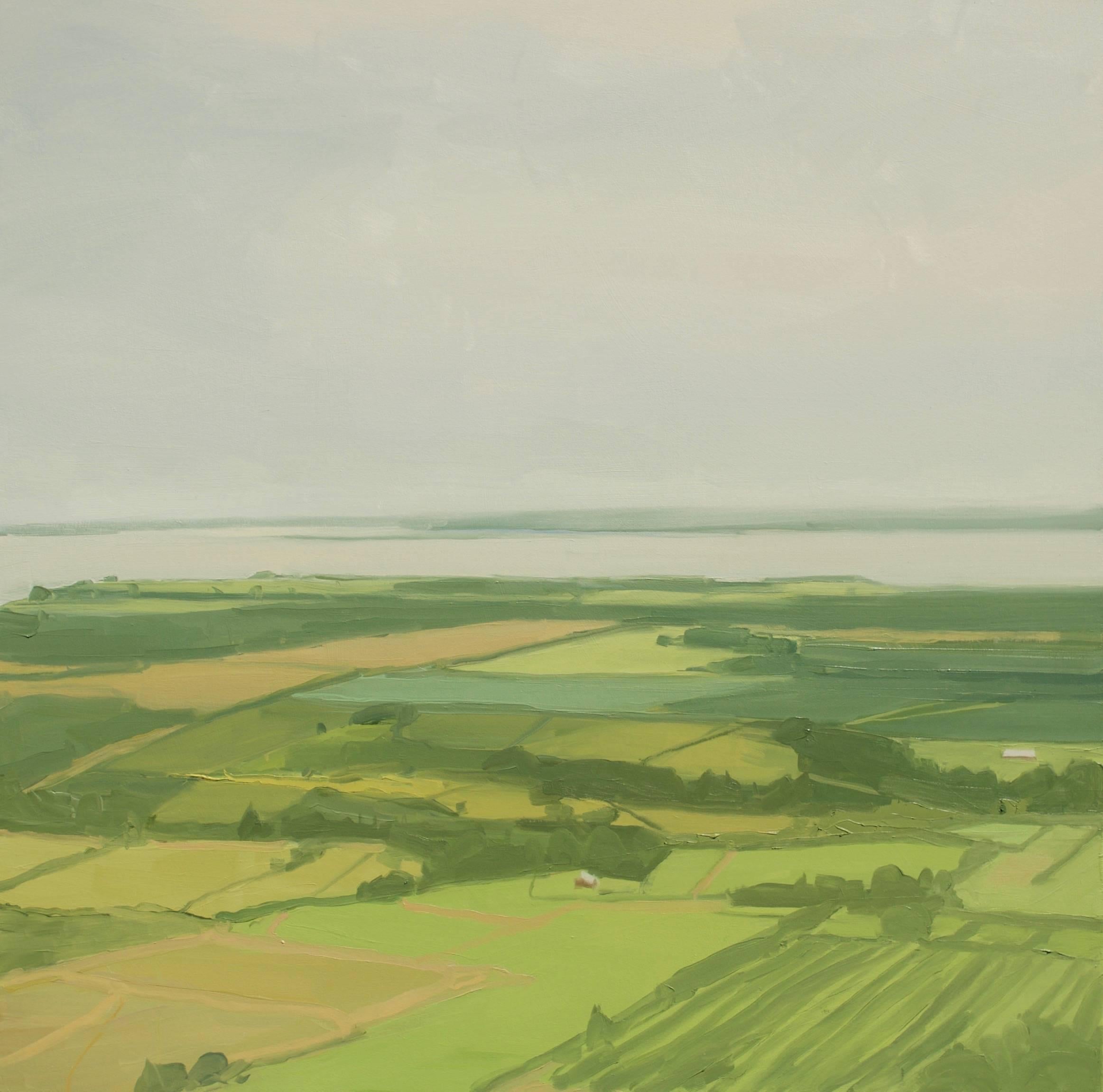 Sara MacCulloch Landscape Painting - Sara McCulloch "Look Off" -- Agricultural Landscape Oil Painting on Canvas
