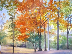 Elissa Gore "Red Maple" -- Landscape Painting on Paper