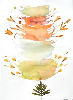 Marilla Palmer "Bursting Petals" -- Mixed Media Painting on Paper