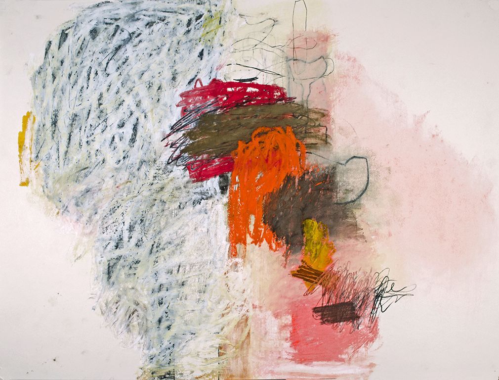Rocio Rodriguez « 5 avril-13 » Pastel abstrait à l'huile sur papier