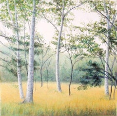 Elissa Gore "Birch Field 3" -- Landscape Painting on Paper