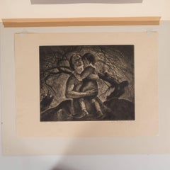"Mutter und Kind" Eine signierte Radierung in limitierter Auflage von John E. Costigan