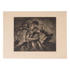 "Mother and Child" A Signed Limited Edition Etching by John E. Costigan